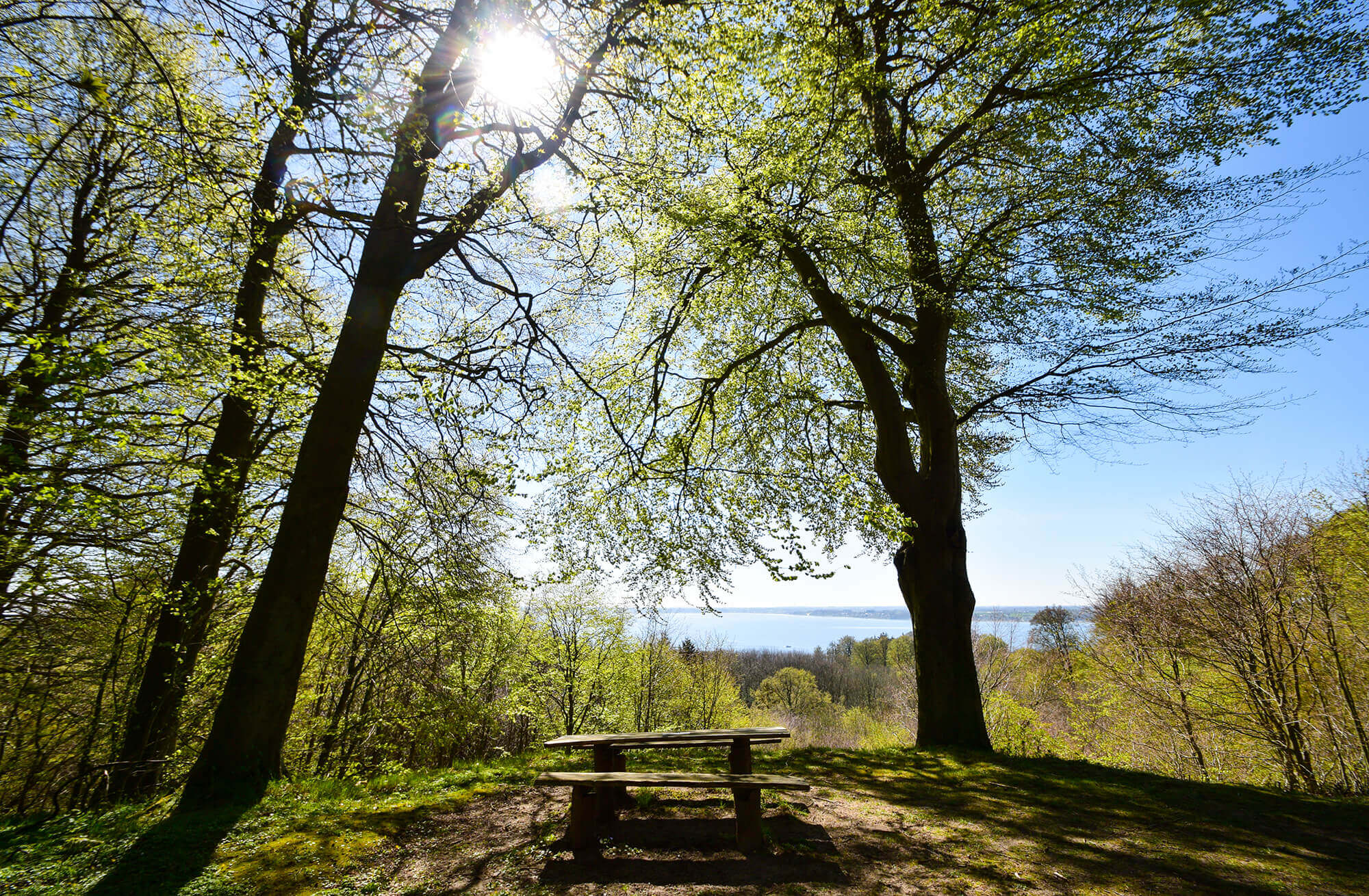 Et smukt udsigtspunkt med et bænkesæt