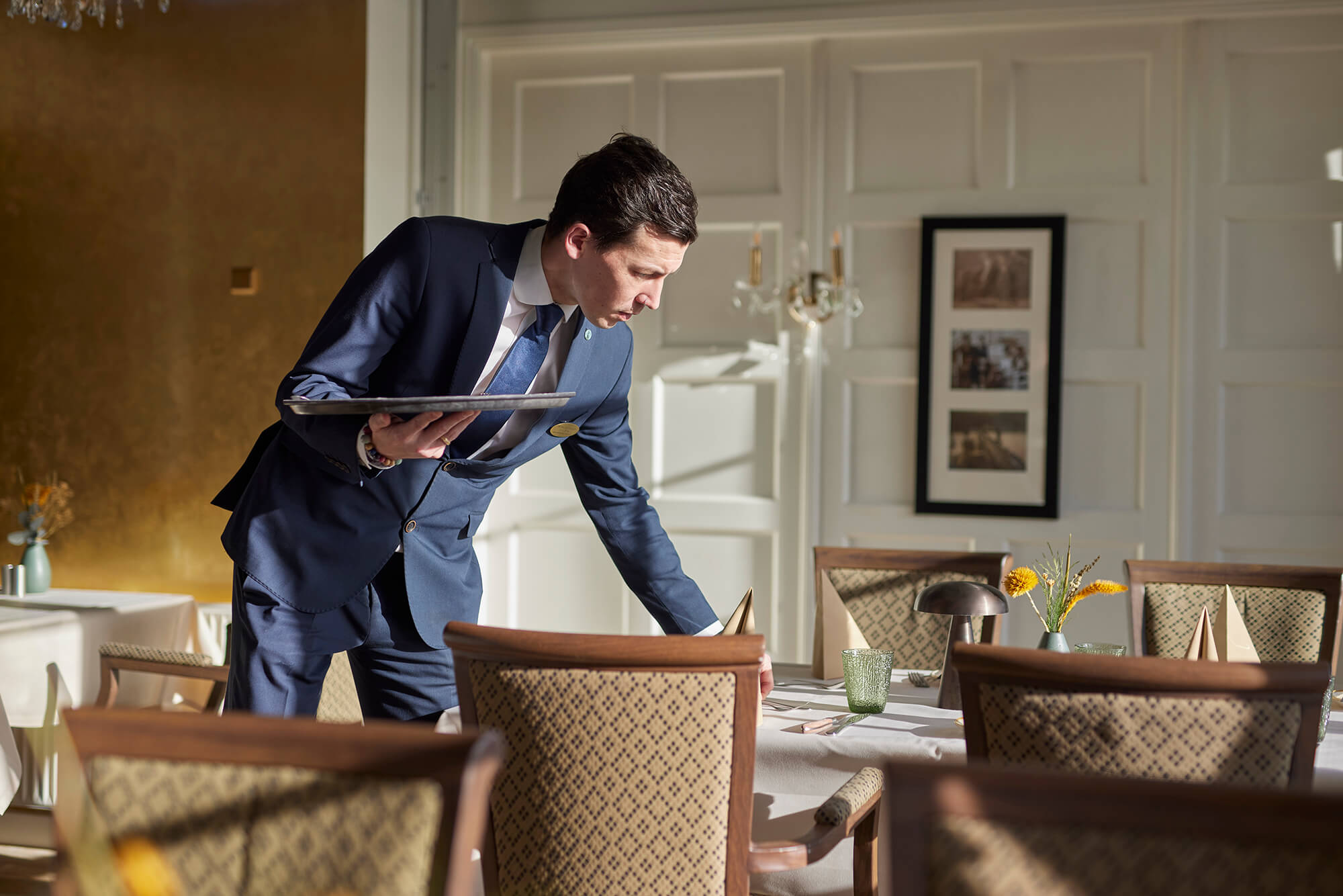 Opsætning i restaurant Barbara